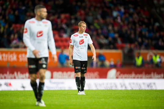 Eirik Schulze of Sogndal looks dejected