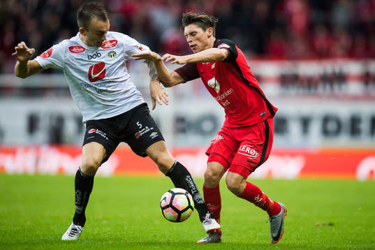 Victor Grodås of Sogndal and Kasper Skaanes of Brann