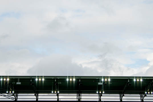 Floodlights at the stadium