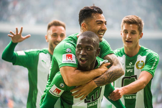 Hammarbys Pa Amat Dibba och Jiloan Hamad jublar