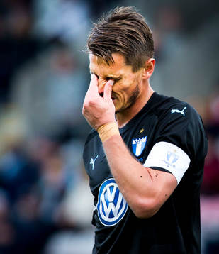 Malmö FFs Markus Rosenberg deppar