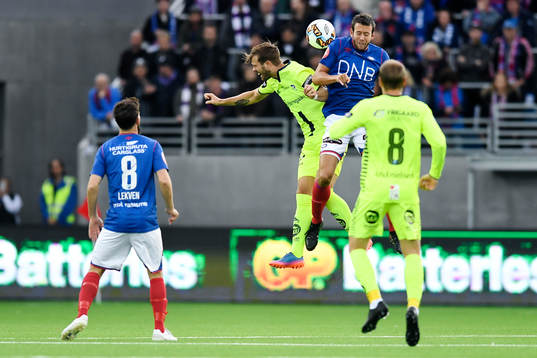 Patrick Mortensen of Sarpsborg and Jonatan Tollås Nation