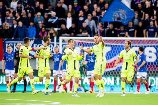 Ole Jörgen Halvorsen, of Sarpsborg 08 celebrates with his
