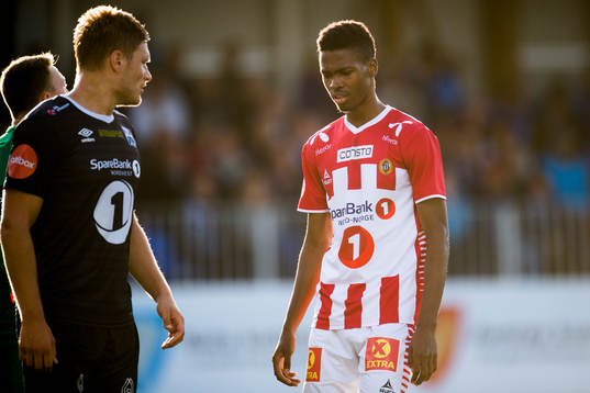 Mehdi Dioury of Tromsø looks dejected