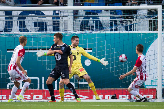 Benjamin Stokke of Kristiansund scores 3-0 behind