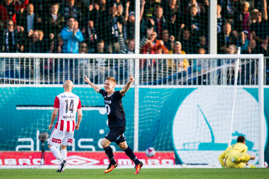 Torgil Øvre Gjertsen of Kristiansund celebrates