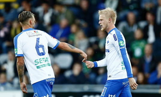 Målgörare Norrköpings Linus Wahlqvist och Kalle Holmberg