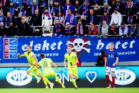 Ole Jörgen Halvorsen, of Sarpsborg 08, celebrates with his