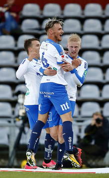 Målgörare Norrköpings Linus Wahlqvist och Kalle Holmberg
