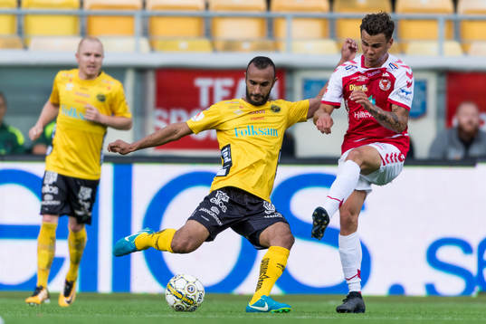 Elfsborgs Issam Jebali och Kalmars Herman Hallberg