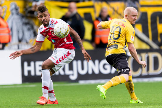 Kalmars Mikael Dyrestam och Elfsborgs Simon Lundevall