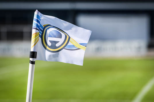 Hörnflagga före fotbollsmatchen i Allsvenskan mellan