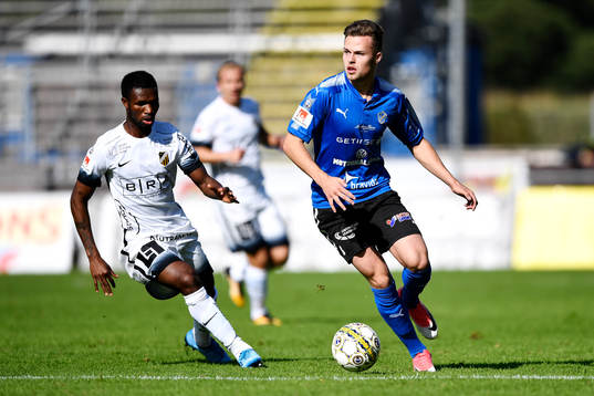 Häckens Mohammed Abubakari och Halmstads Gabriel