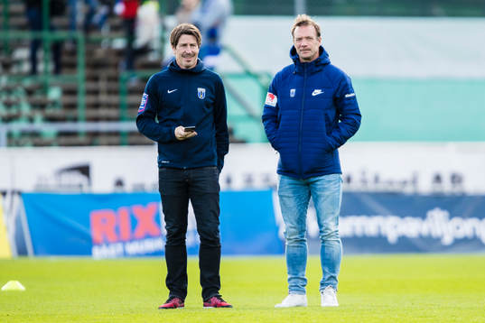 Sirius tränare Kim Bergstrand (h) och tränare Thomas