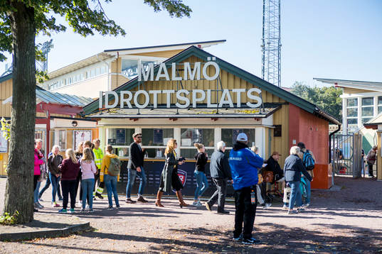 Exteriör av Malmö idrottsplats