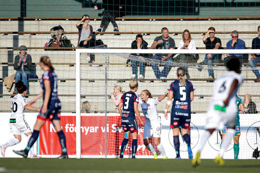 Rosengårds Glodis Perla Viggosdottir jublar efetr att hon
