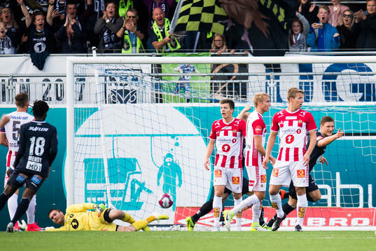 Benjamin Stokke of Kristiansund, celebrates