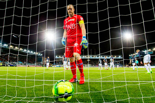 Goalkeeper Espen Bugge Pettersen of Strømsgodset looks