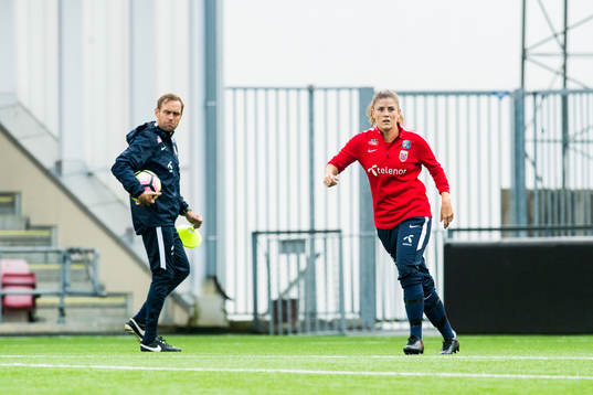 Martin Sjögren, head coach, and Maren Nævdal Mjelde