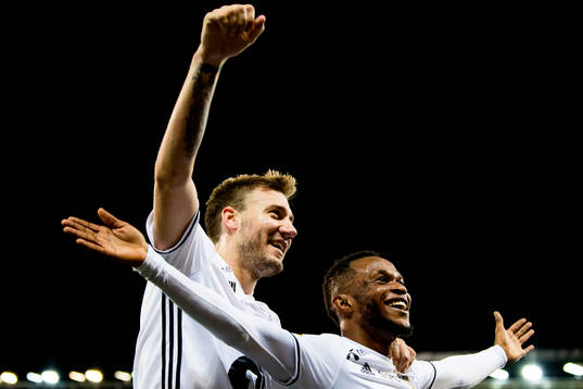 Samuel Adegbenro of Rosenborg celebrates with Nicklas