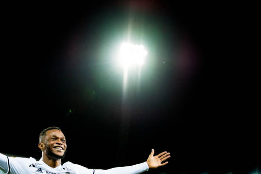 Samuel Adegbenro of Rosenborg celebrates
