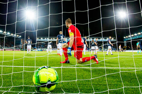 Goalkeeper Espen Bugge Pettersen of Strømsgodset looks