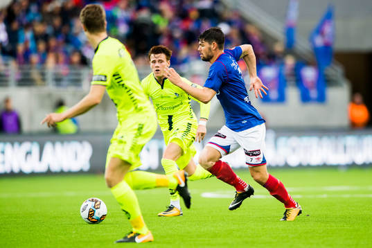 Tobias Heintz of Sarpsborg 08 and Daniel Fredheim Holm of