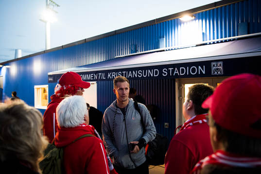 Morten Gamst Pedersen of Tromsø leaves the arena