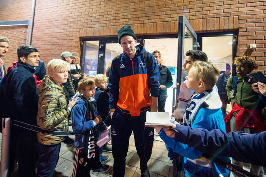 Nicklas Bendtner of Rosenborg leaves the stadium
