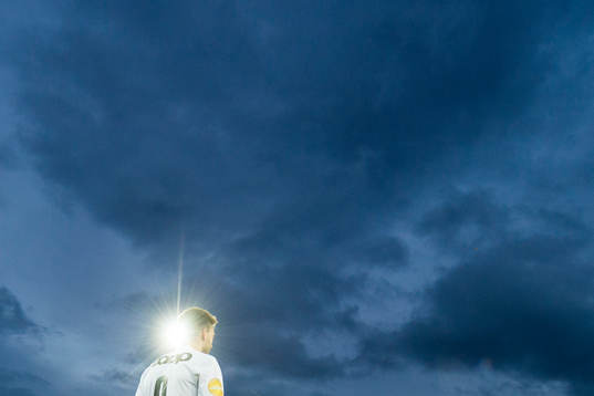 Nicklas Bendtner of Rosenborg enters the pitch