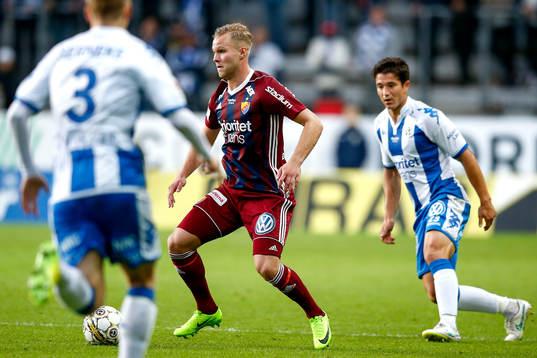 Djurgårdens Gustav Engvall och IFK Göteborgs David Boo