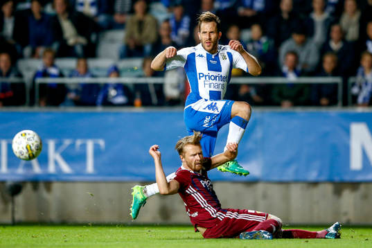 IFK Göteborgs Tobias Hysén och Djurgårdens Jacob Une