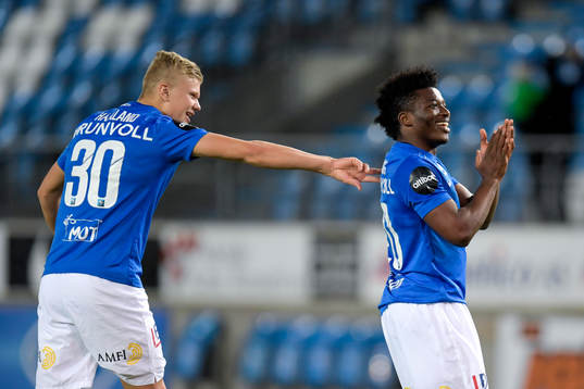Erling Braut Haaland and Thomas Olivier Amang Kegueni of