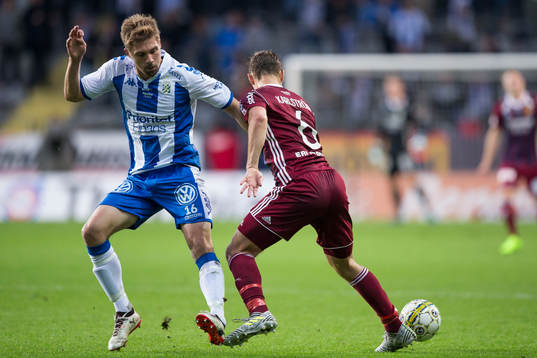Djurgårdens Jesper Karlström mot IFK Göteborgs Mikael