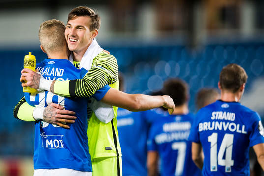 Erling Braut Haaland and goalkeeper Andreas Christopher