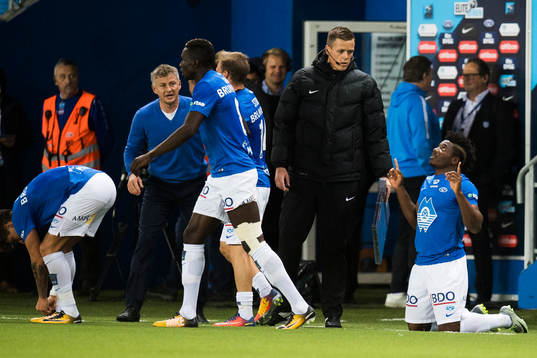 Molde Thomas Olivier Amang Kegueni of Molde celebrates with