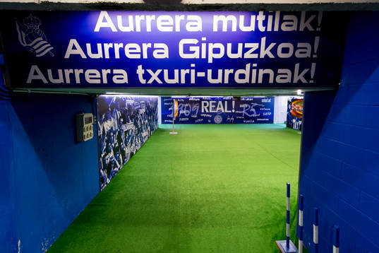 The players tunnel at Anoeta Stadium