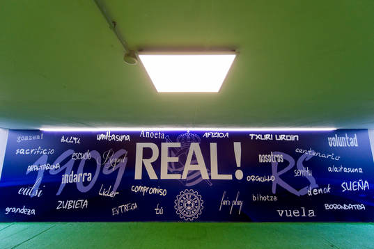 The players tunnel at Anoeta Stadium