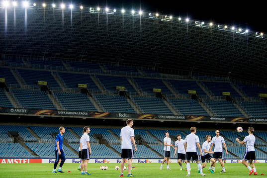 General view of the training session with Rosenborg