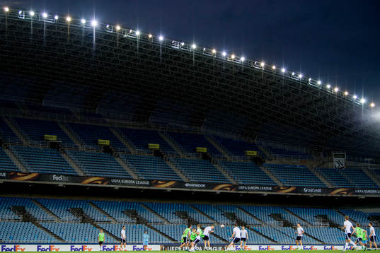 General view of the training session with Rosenborg