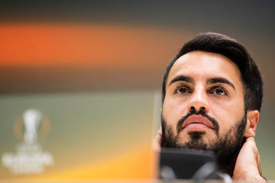 Östersunds  Brwa Nouri deltar i en presskonferens