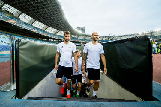 Jørgen Skjelvik and Tore Reginiussen of Rosenborg