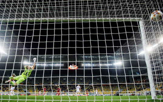 under fotbollsmatchen i Europa League mellan Zorya och