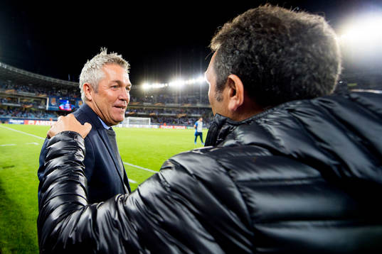 Kåre Ingebrigtsen, head coach of Rosenborg, and Eusebio