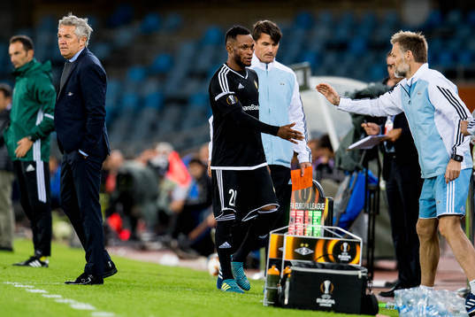 Samuel Adegbenro of Rosenborg is being substituted off