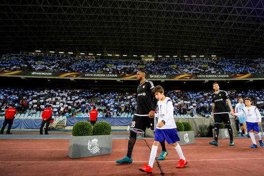 Samuel Adegbenro and Nicklas Bendtner of Rosenborg