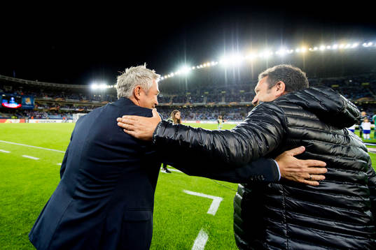 Kåre Ingebrigtsen, head coach of Rosenborg, and Eusebio