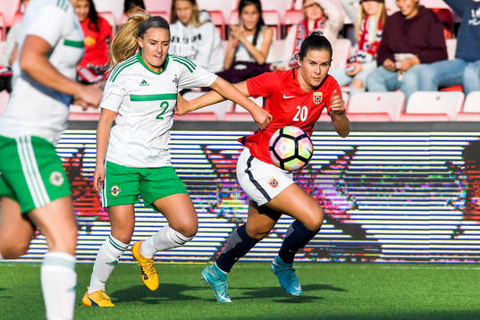 Rachel Newborough of Northern Ireland and Emilie Haavi of