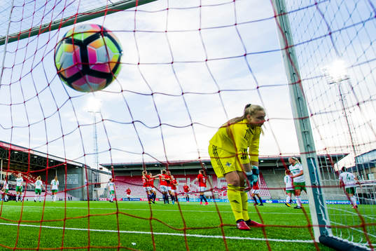 Caroline Graham Hansen of Norway celebrates with her