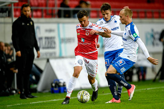 Kalmars Herman Hallberg och Norrköpings Nicklas Bärkroth
